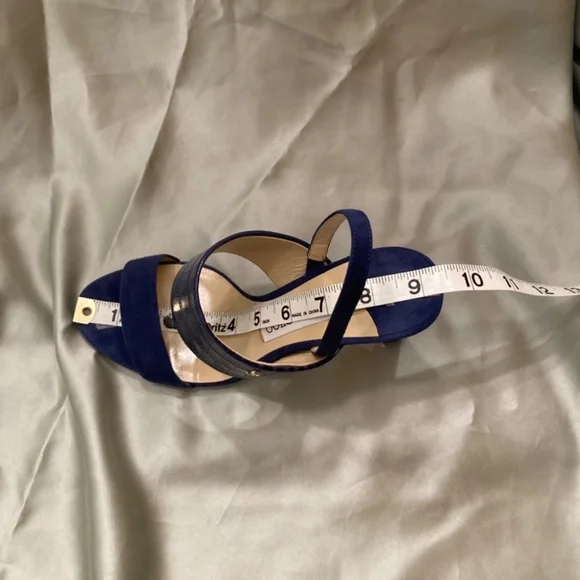 Jimmy Choo Salise Suede Croc-Embossed EU 36 85mm Color Is Denim Worn Once - Picture 14 of 15